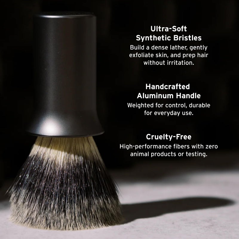 SUPPLY Silvertip Synthetic Shaving Brush for Men – Dense Synthetic Fibers, Thick Lather, Classic Matte - Image 3